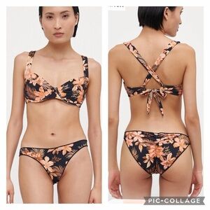 RIPCURL DESERT DREAMS D/DD BALCONETTE BIKINI TOP & FULL BIKINI BOTTOM, SMALL